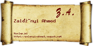 Zalányi Ahmed névjegykártya